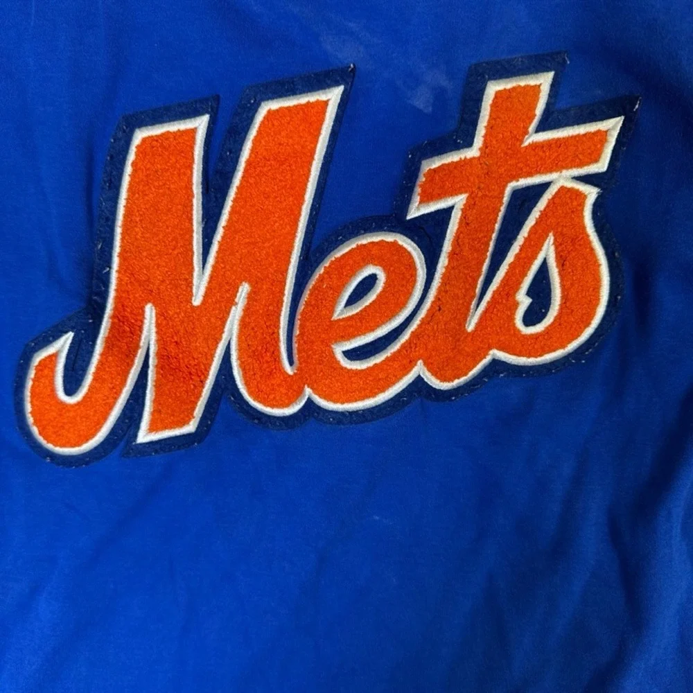 Pro Standard New York Mets T-Shirt Mens Large Blue Chenille Patch Luxury Tee